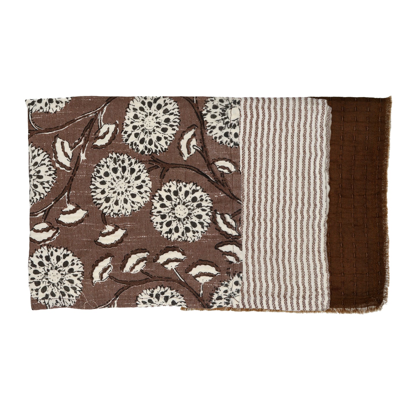 Lot de 3 serviettes marron