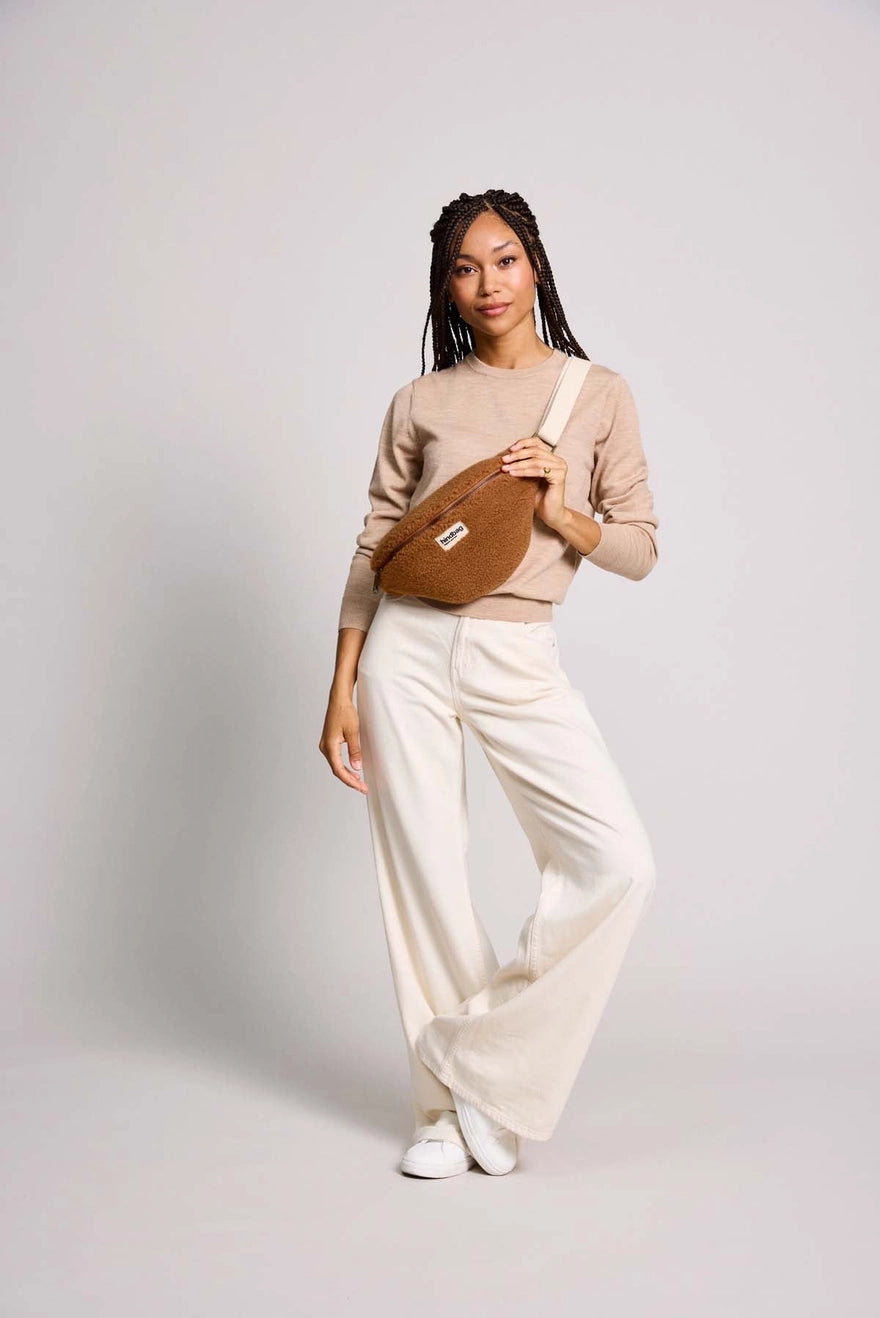 Sac banane teddy marron