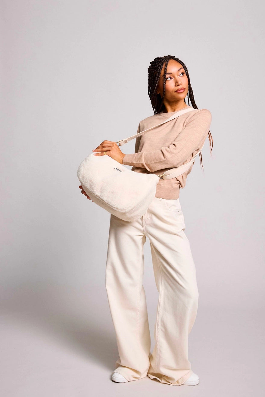 Sac bandoulière teddy ivoire