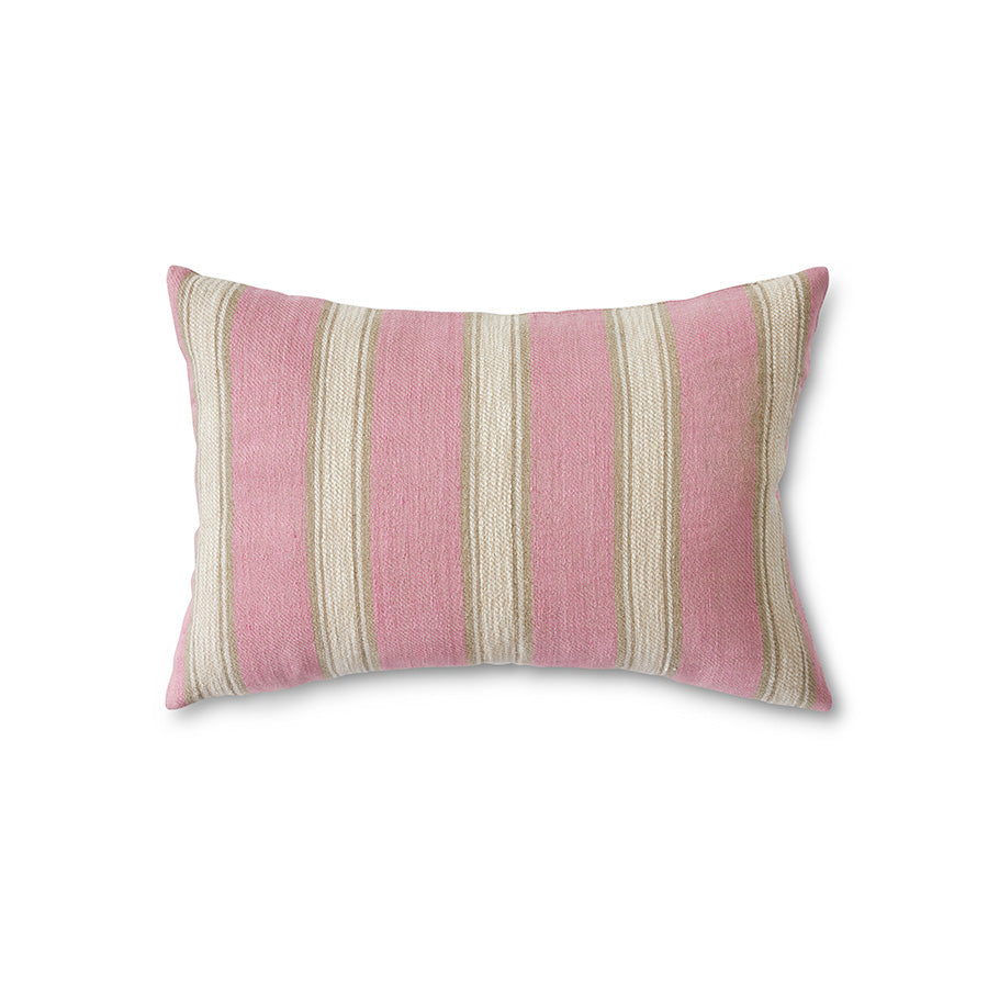 Coussin à rayure rose