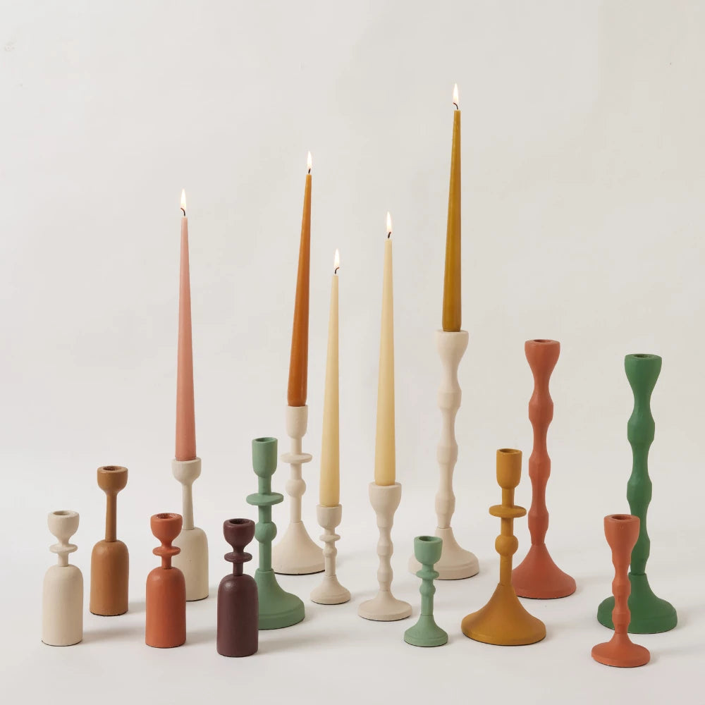 Bougeoir en métal terracotta M