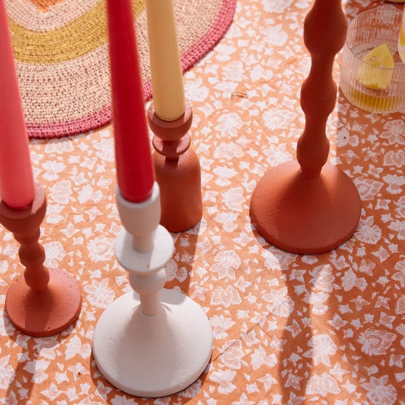 Bougeoir en métal terracotta M