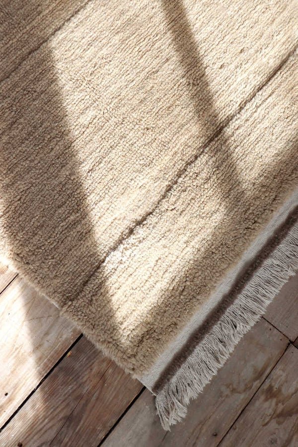 Tapis taupe 100% laine - plusieurs tailles