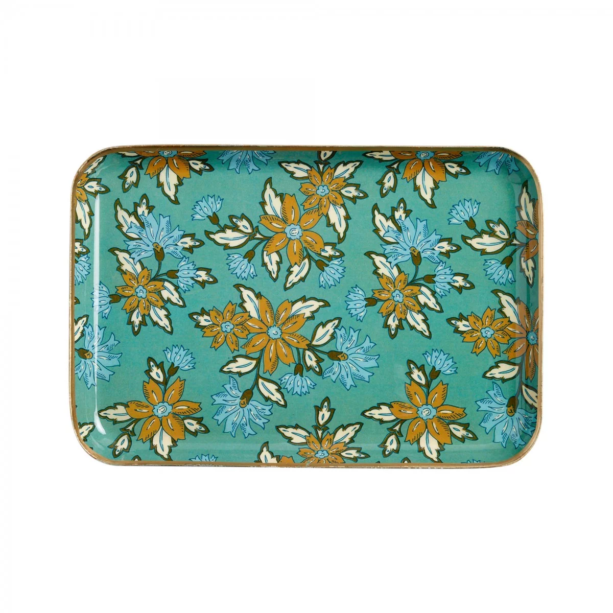 Plateau fleurs azur M