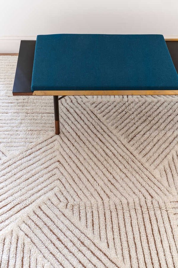 Tapis rayure 100 % laine - 170 x 240 cm