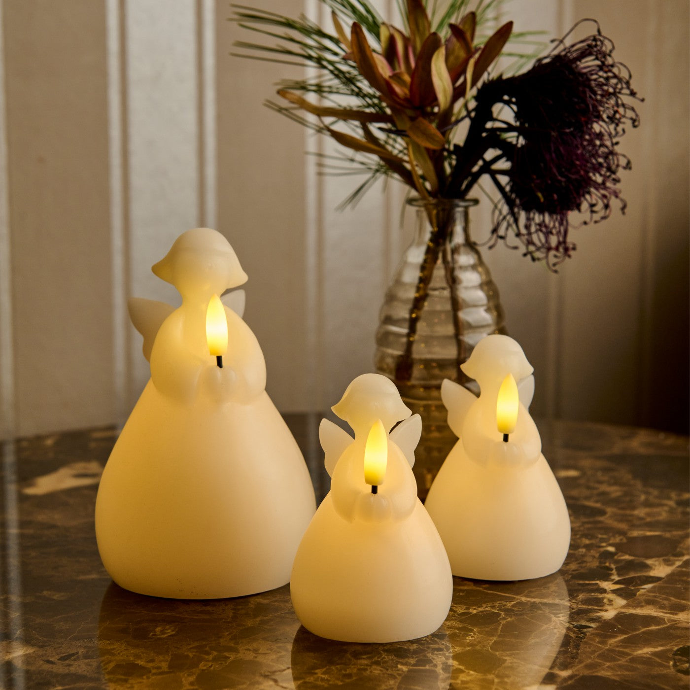 Lot de 2 bougies anges LED