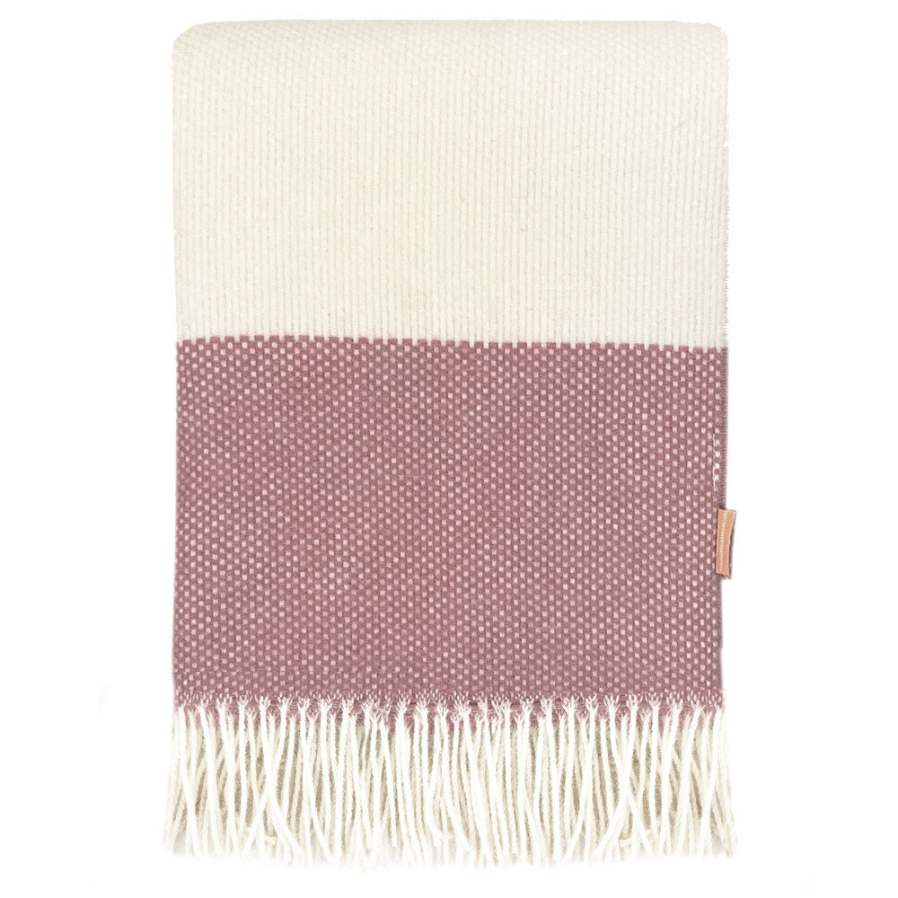 Plaid en laine rose et vert