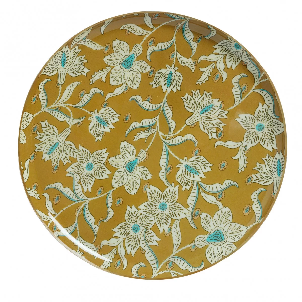 Plateau fleurs rond absynthe L