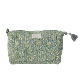 Trousse à fleurs bleu vert