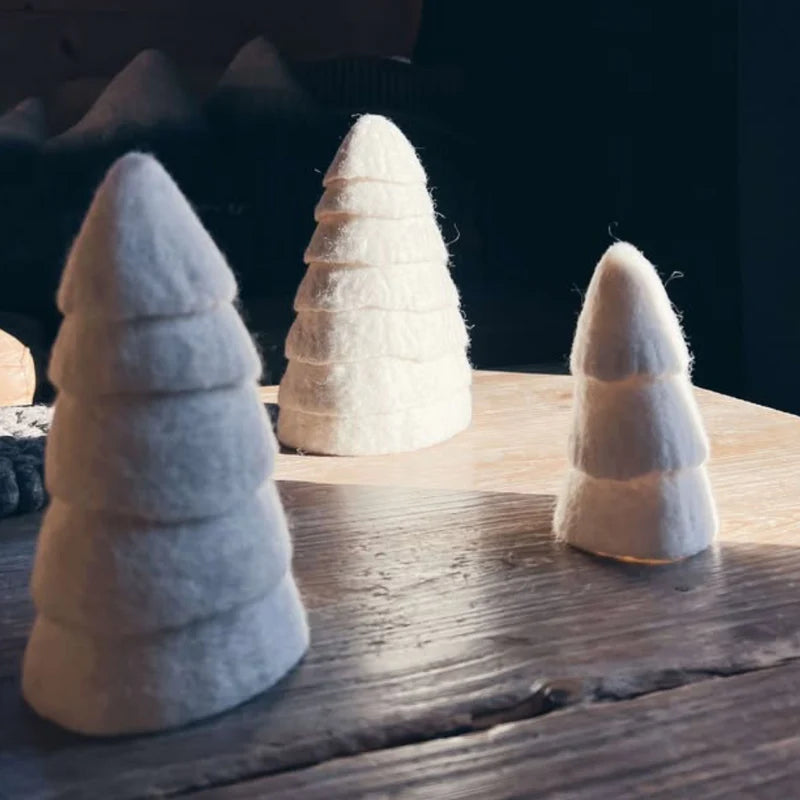 Set de 3 sapins en laine
