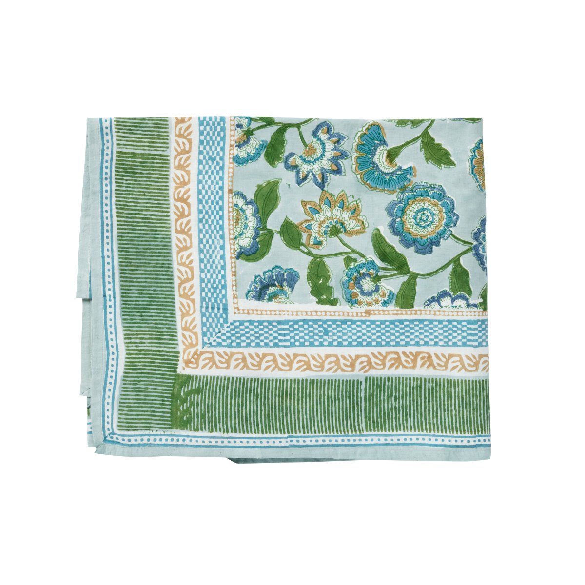 Nappe à motifs fleurs bleu / plusieurs tailles