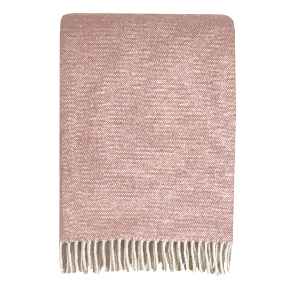 Plaid en laine rose