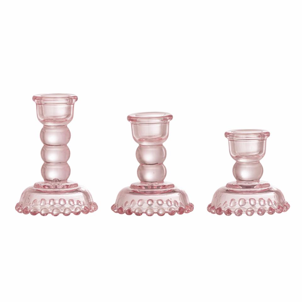 Set de 3 bougeoirs en verre
