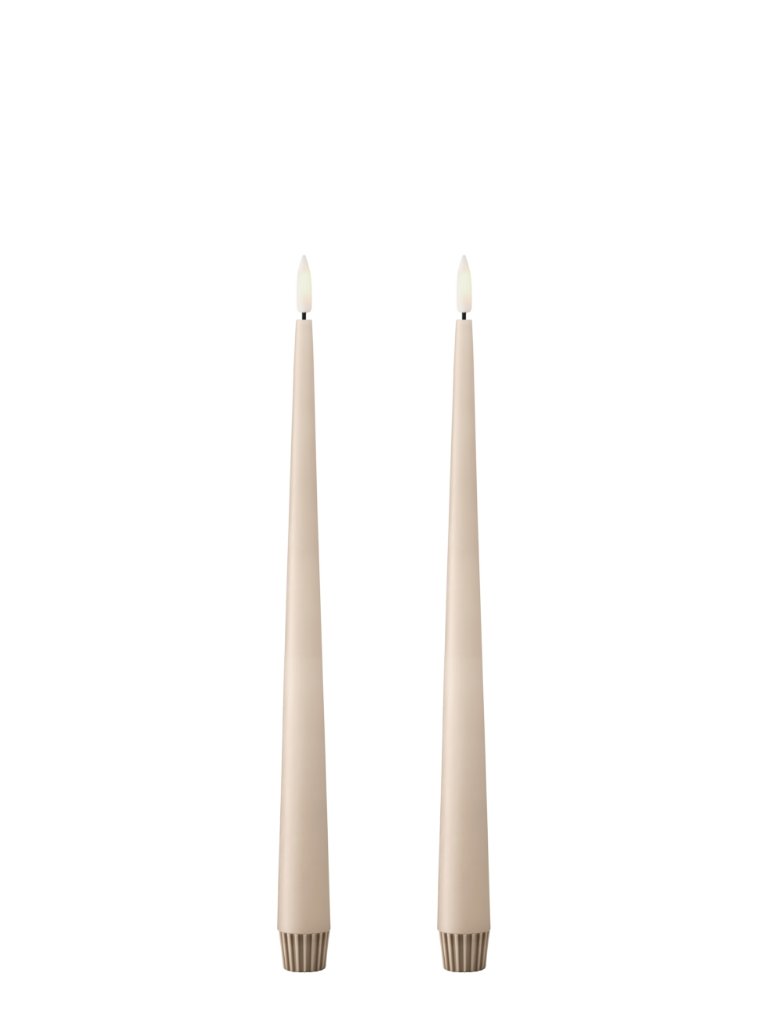 Bougie chandelle LED beige x 2