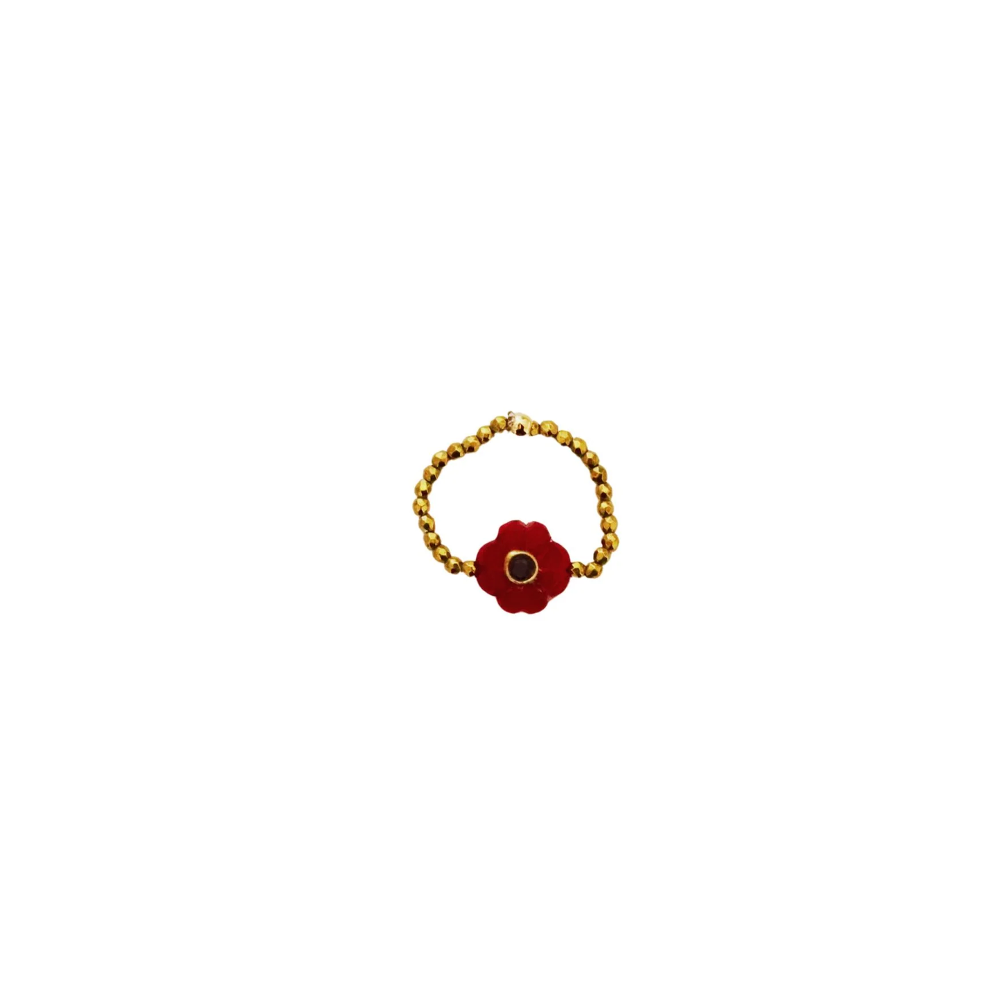 Bague fleur rubis indien