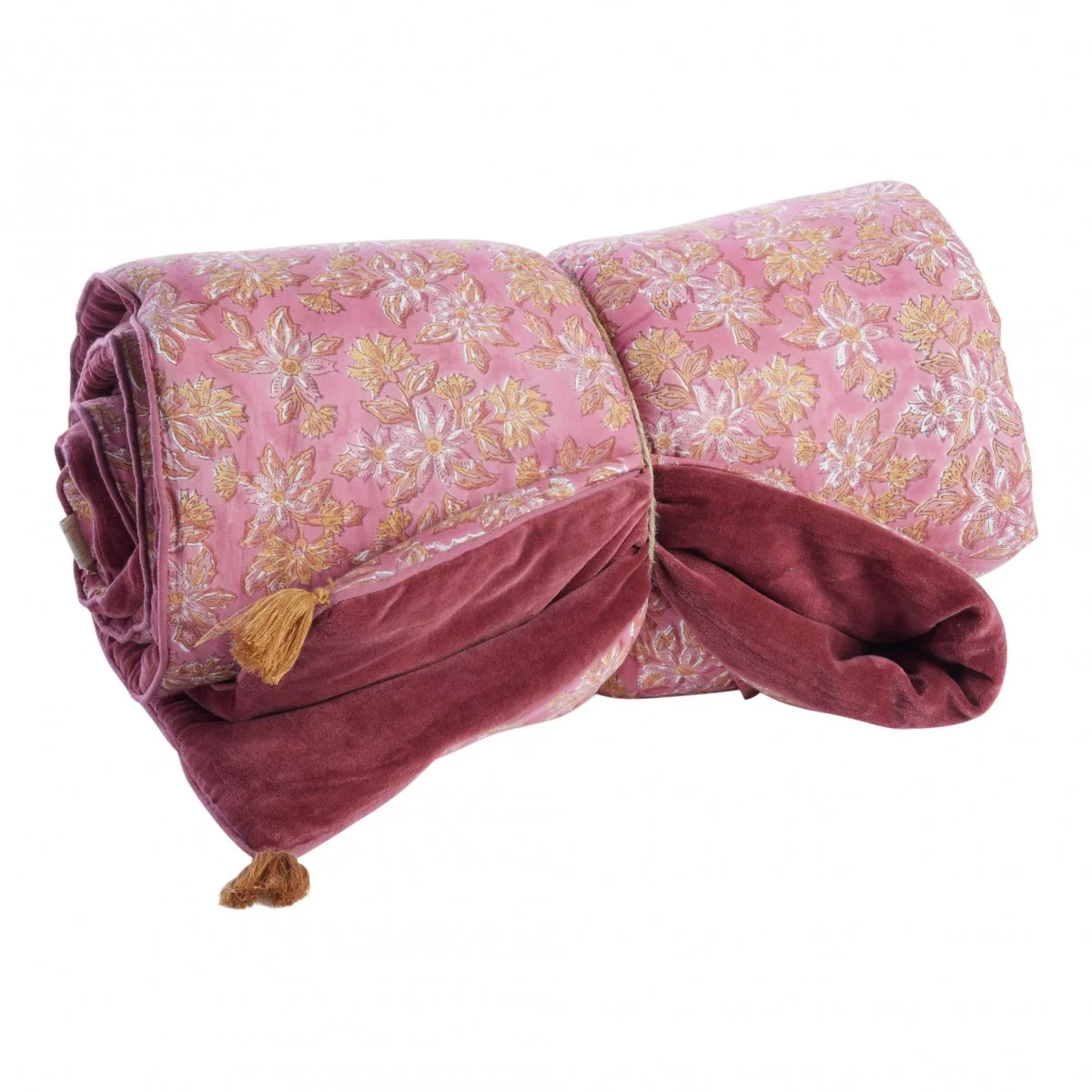 Edredon fleuri violine