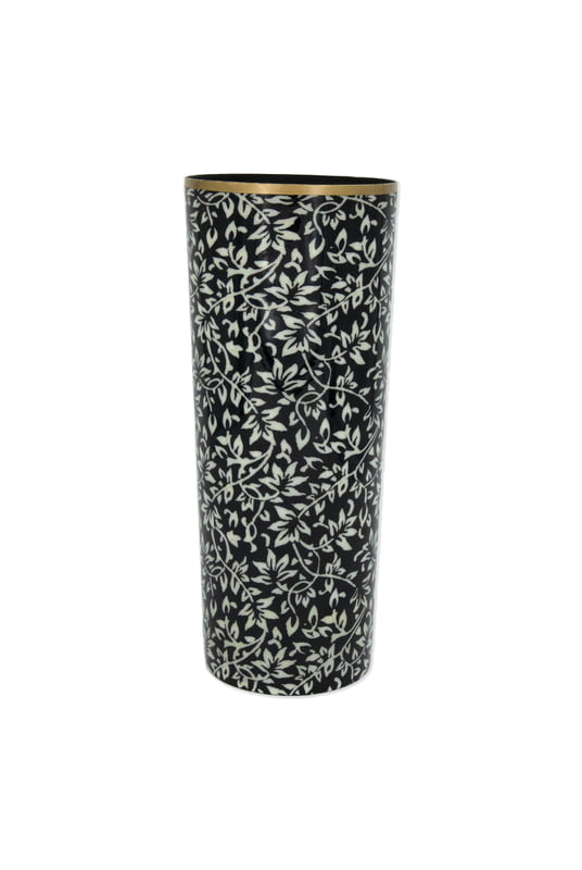 Vase feuille noir