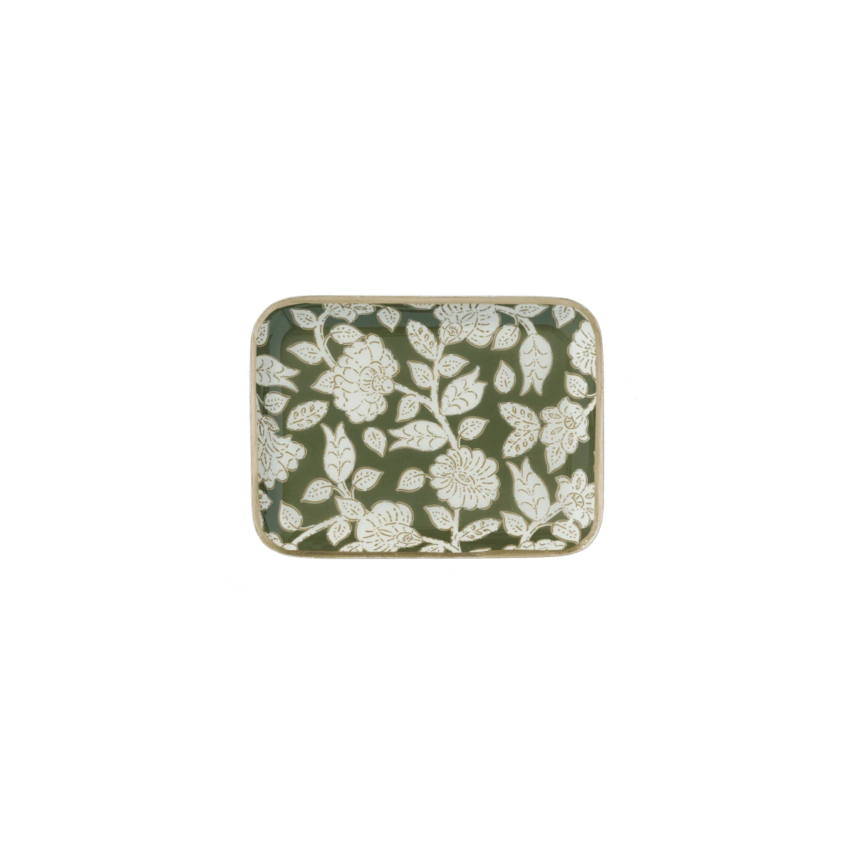 Plateau fleurs vert