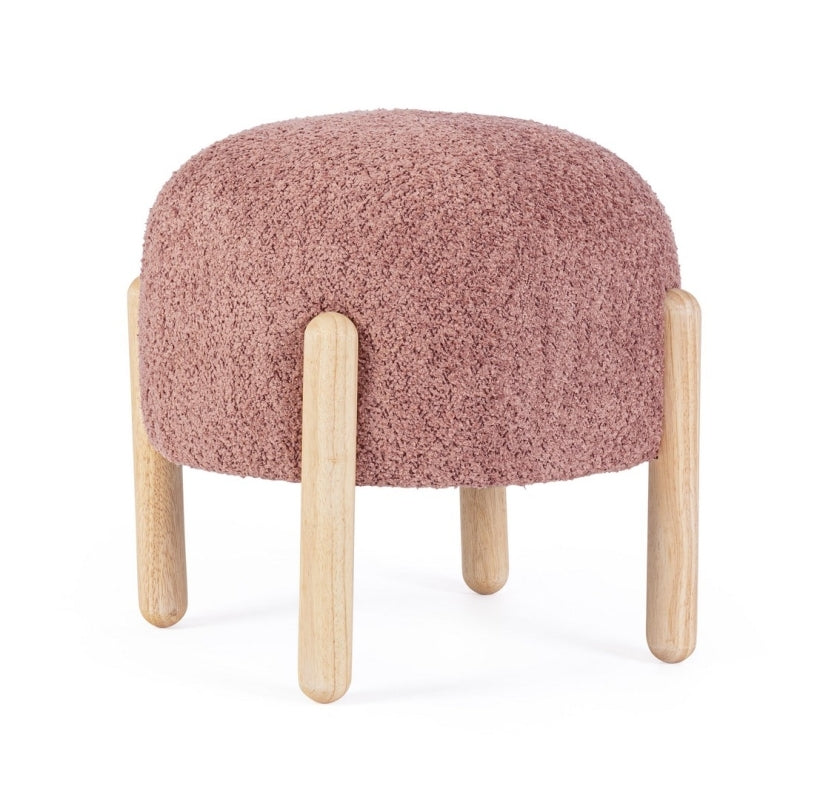 Pouf boule bois de rose