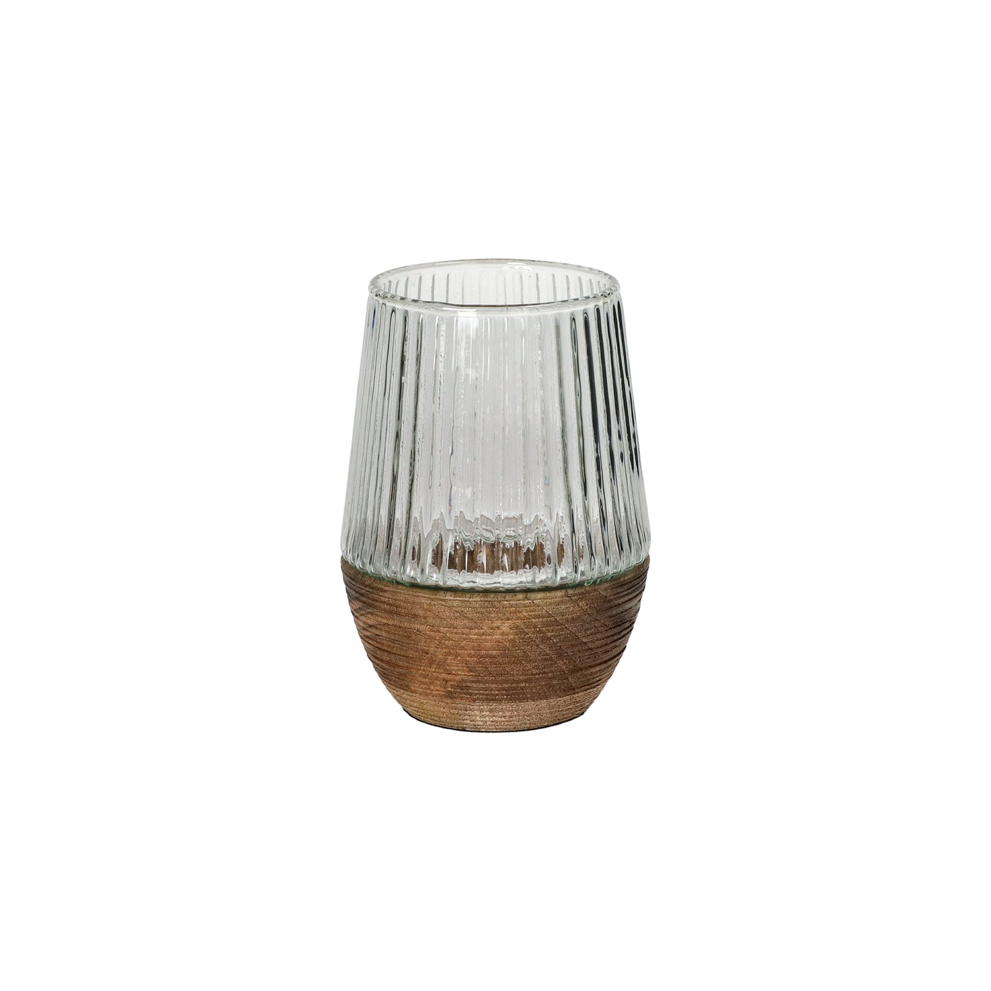 Vase verre et bois