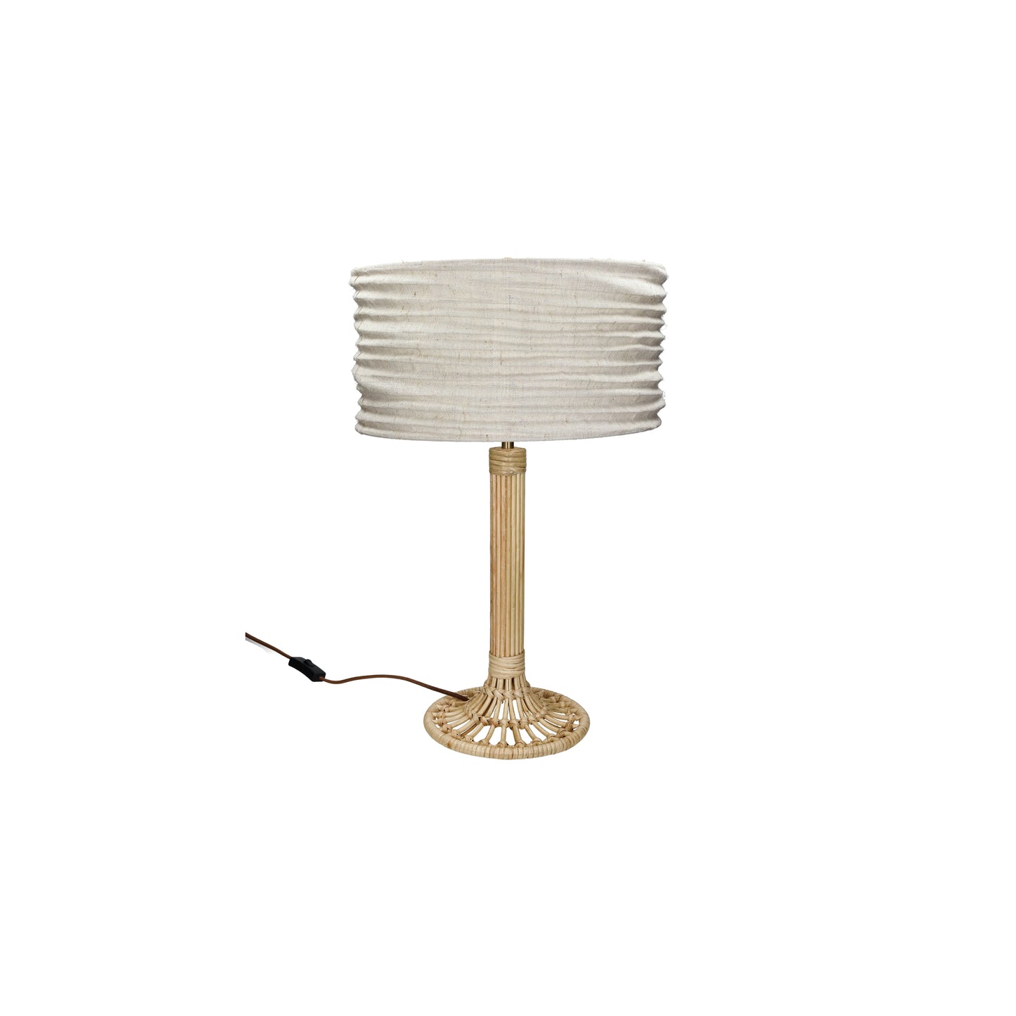 Lampe pied rotin