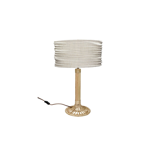 Lampe pied rotin