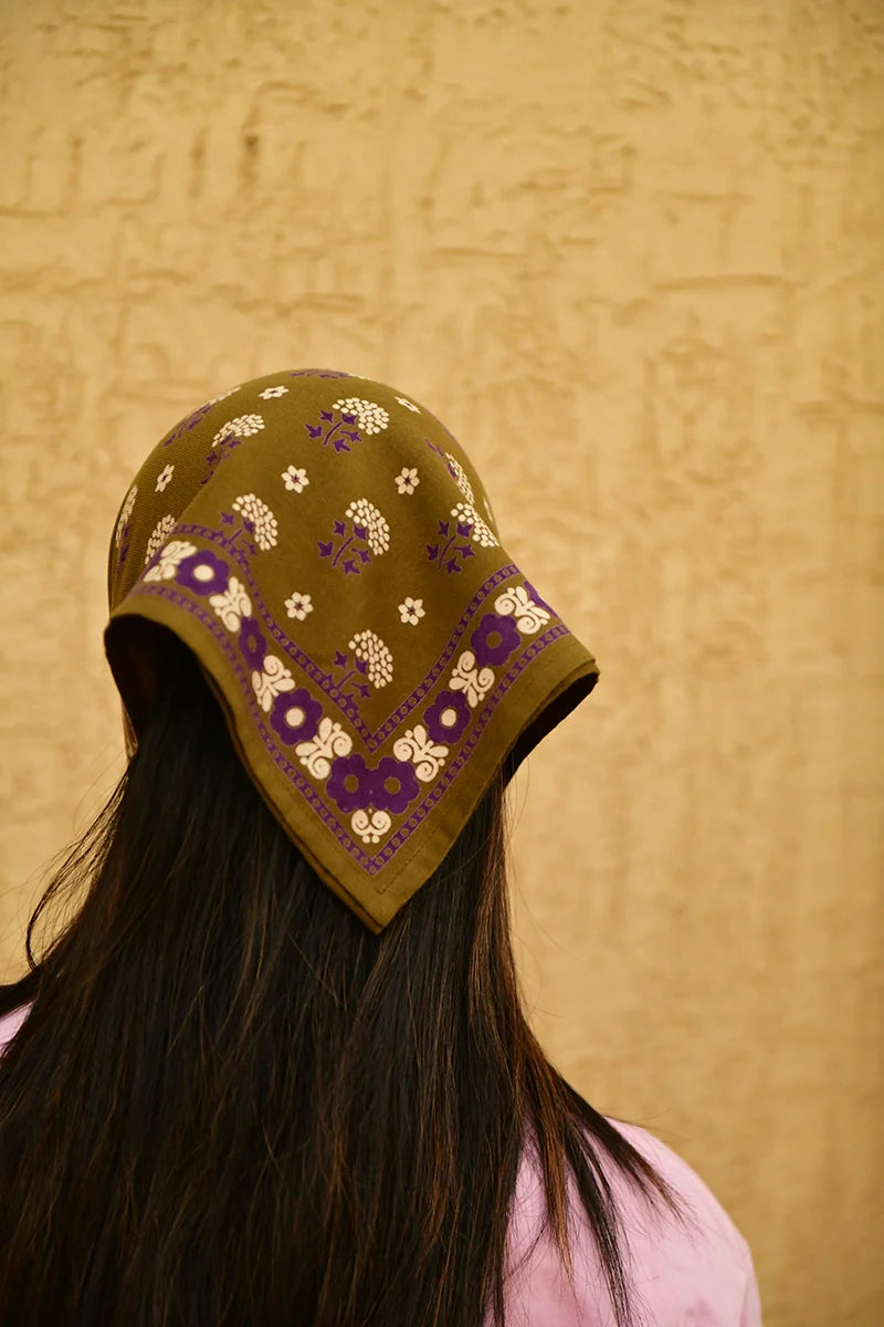 Foulard indien olive