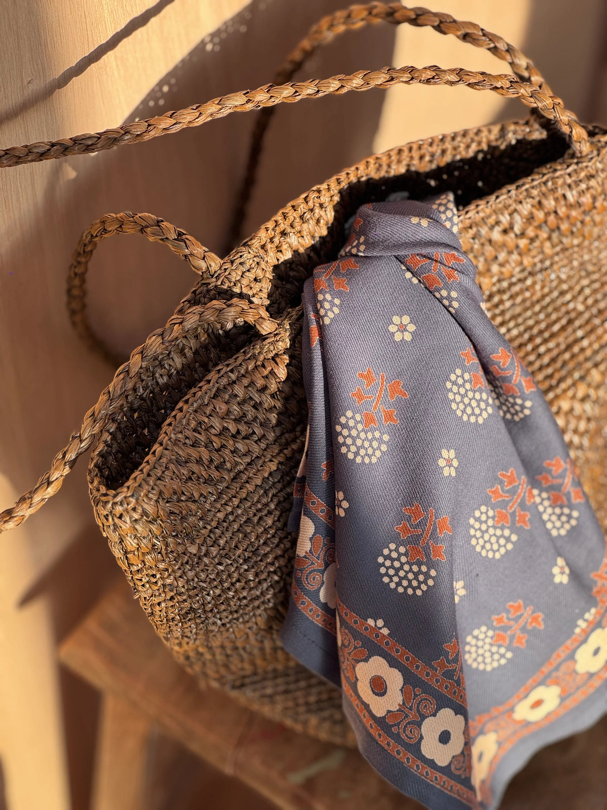 Foulard indien bleu