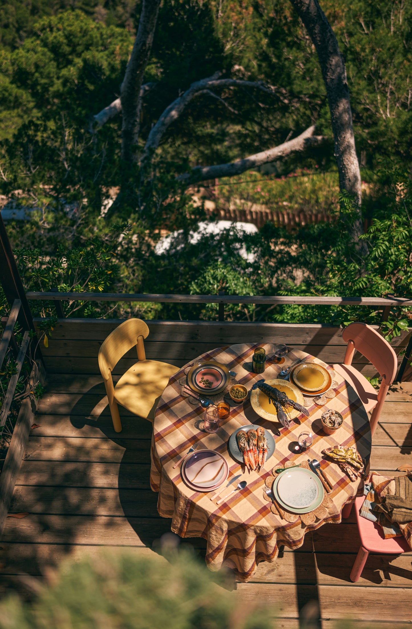 Nappe en lin carreaux