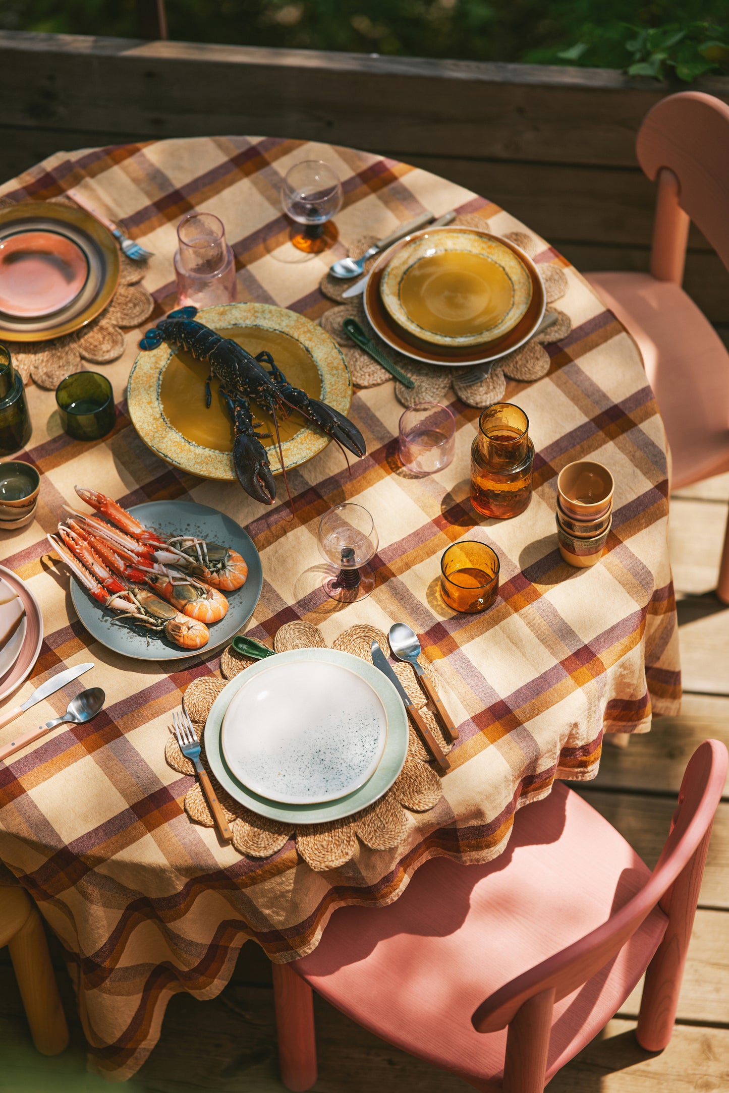 Nappe en lin carreaux