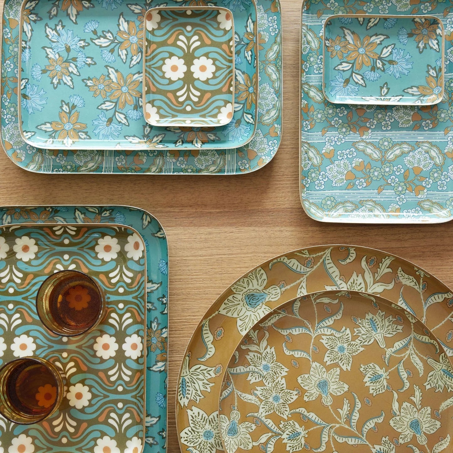 Plateau fleurs azur S