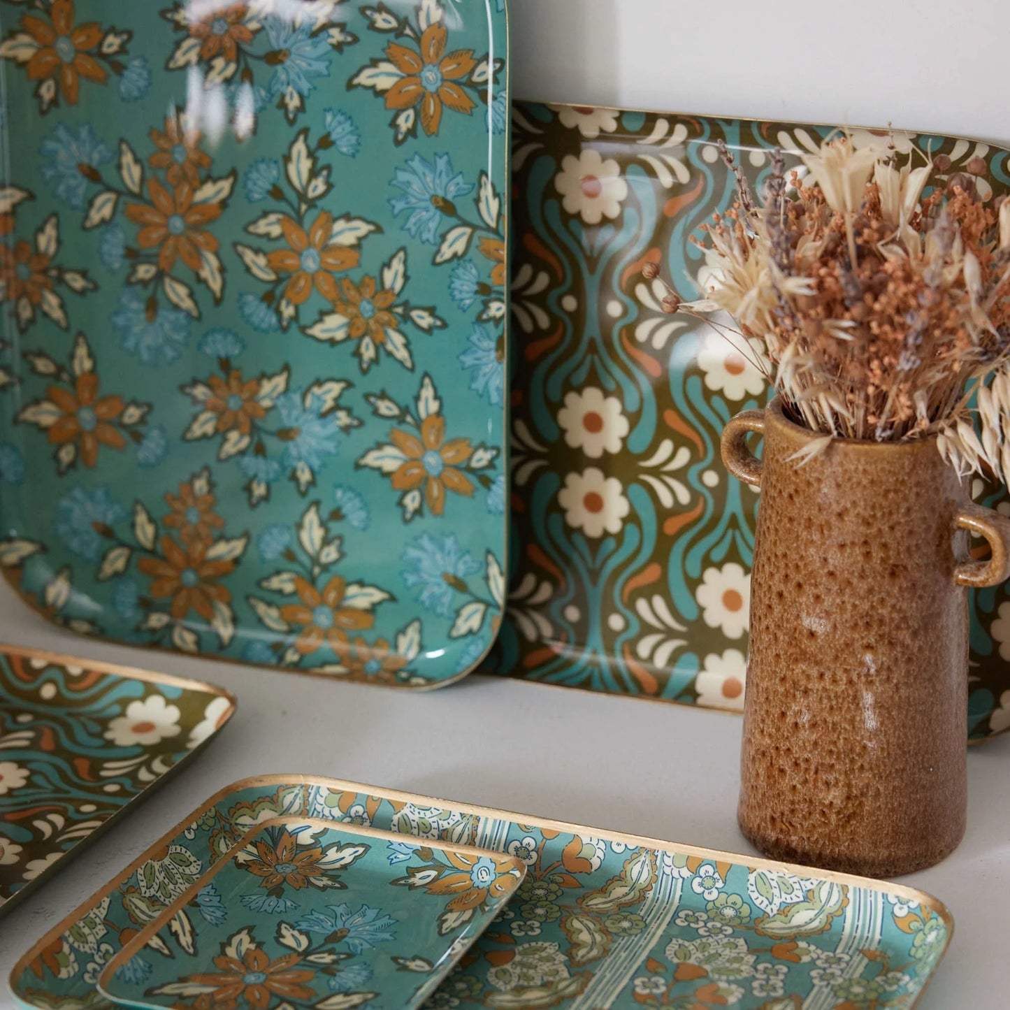 Plateau fleurs azur S