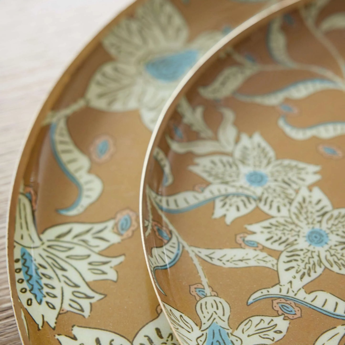 Plateau fleurs rond absynthe L