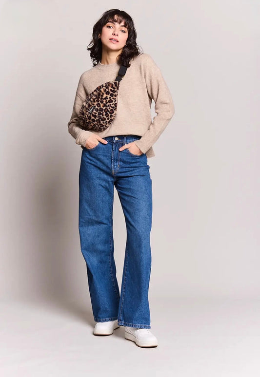 Sac banane fausse fourrure léopard