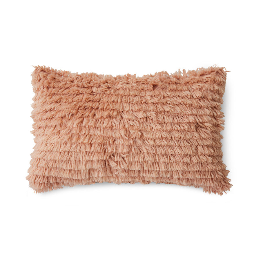 Coussin frange blush