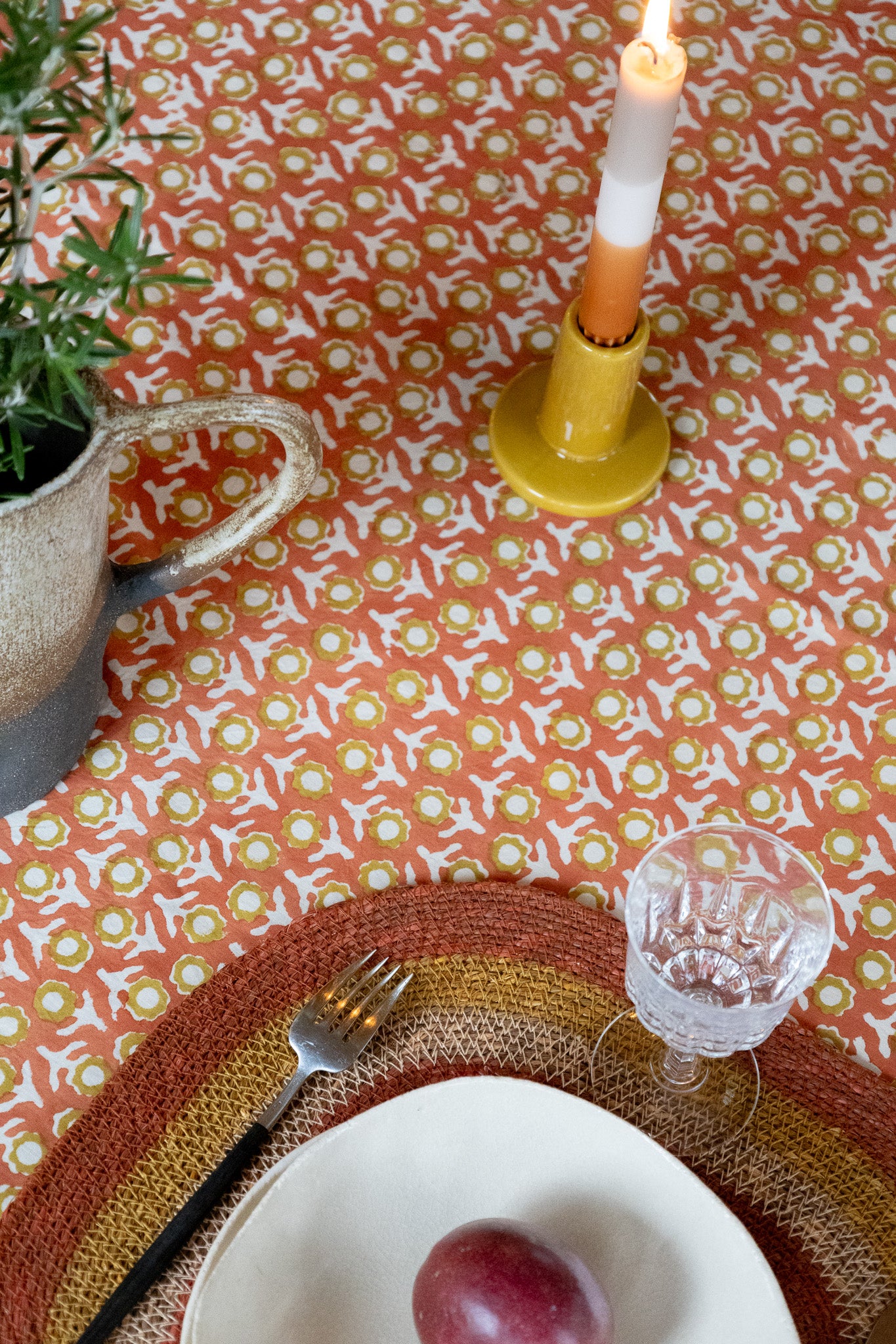 Nappe à motifs rouille / plusieurs tailles