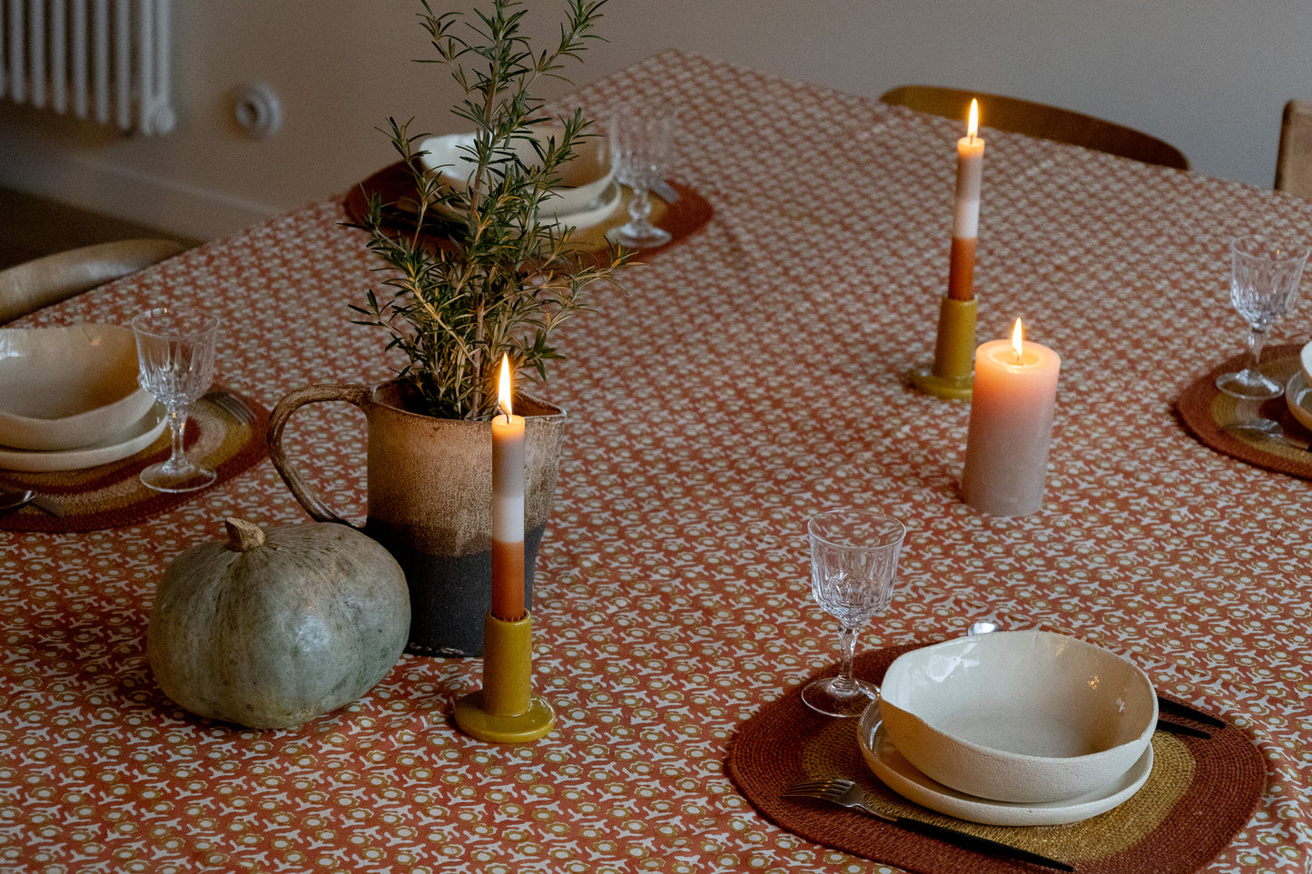 Nappe à motifs rouille / plusieurs tailles