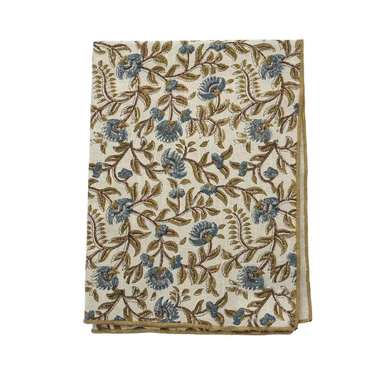 Torchon blockprint bleu 2