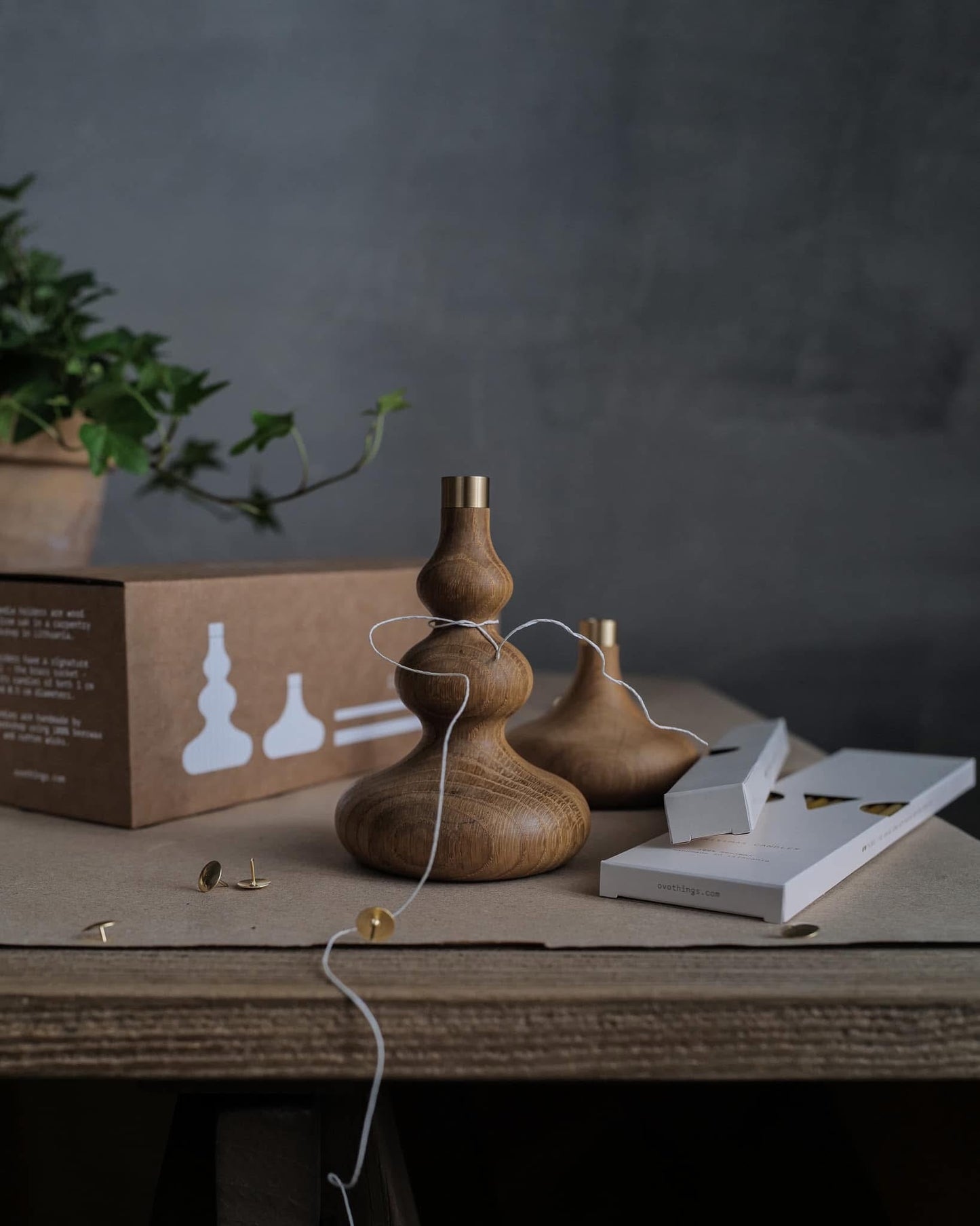 Bougeoir en bois bougie fine