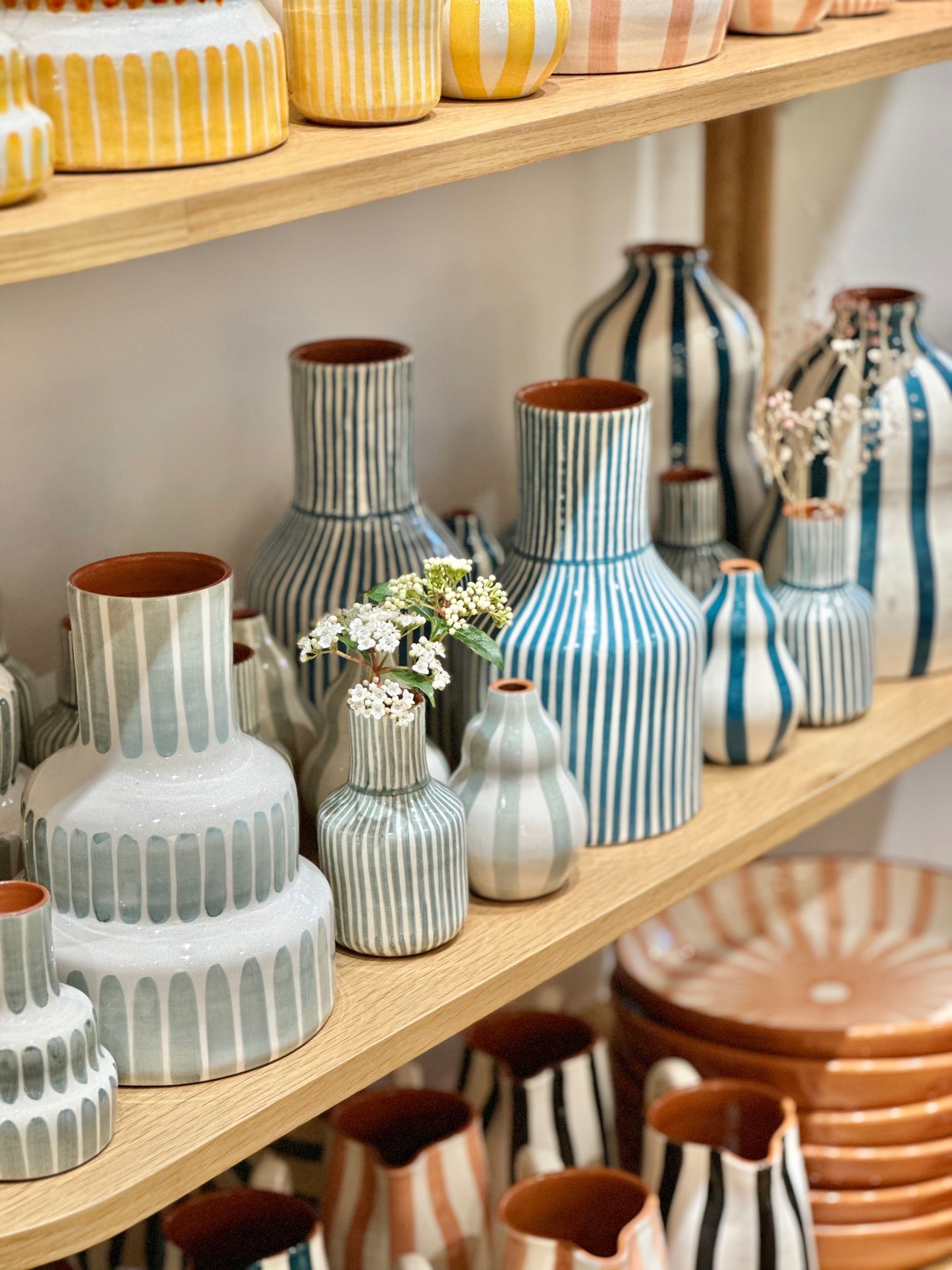 Vase carafe bleu L