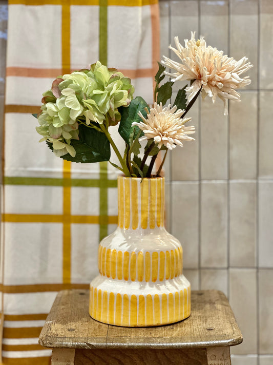 Vase rayure jaune L