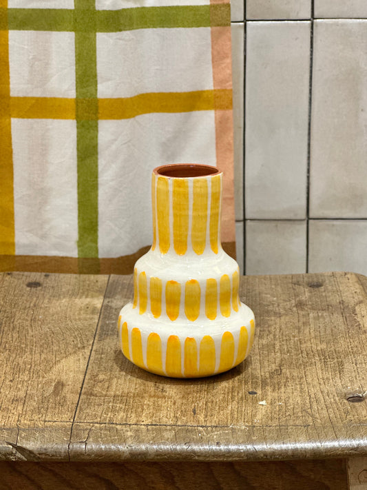 Vase rayure jaune S