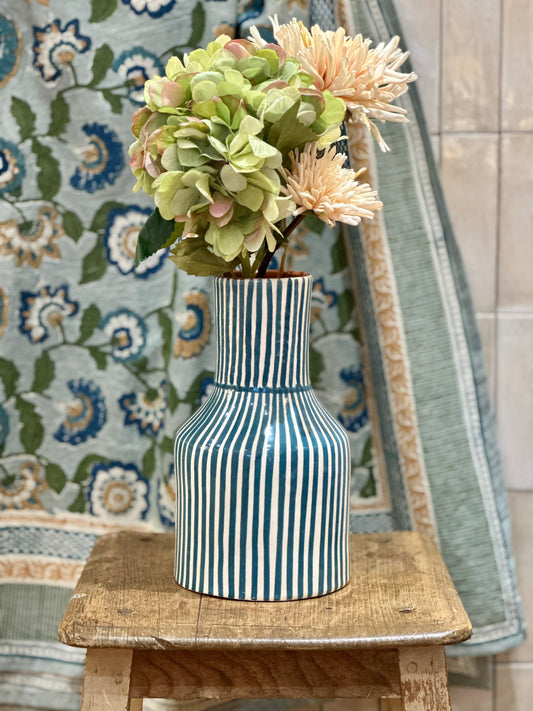 Vase carafe bleu L