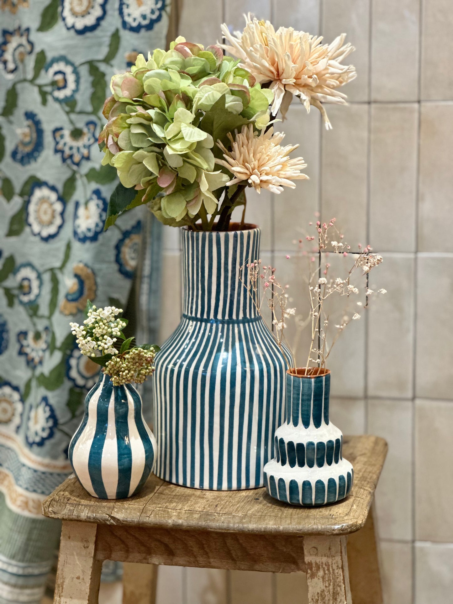 Vase vague bleu S