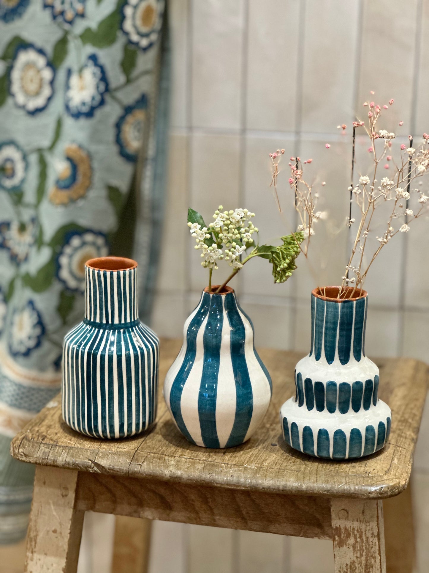 Vase carafe bleu S