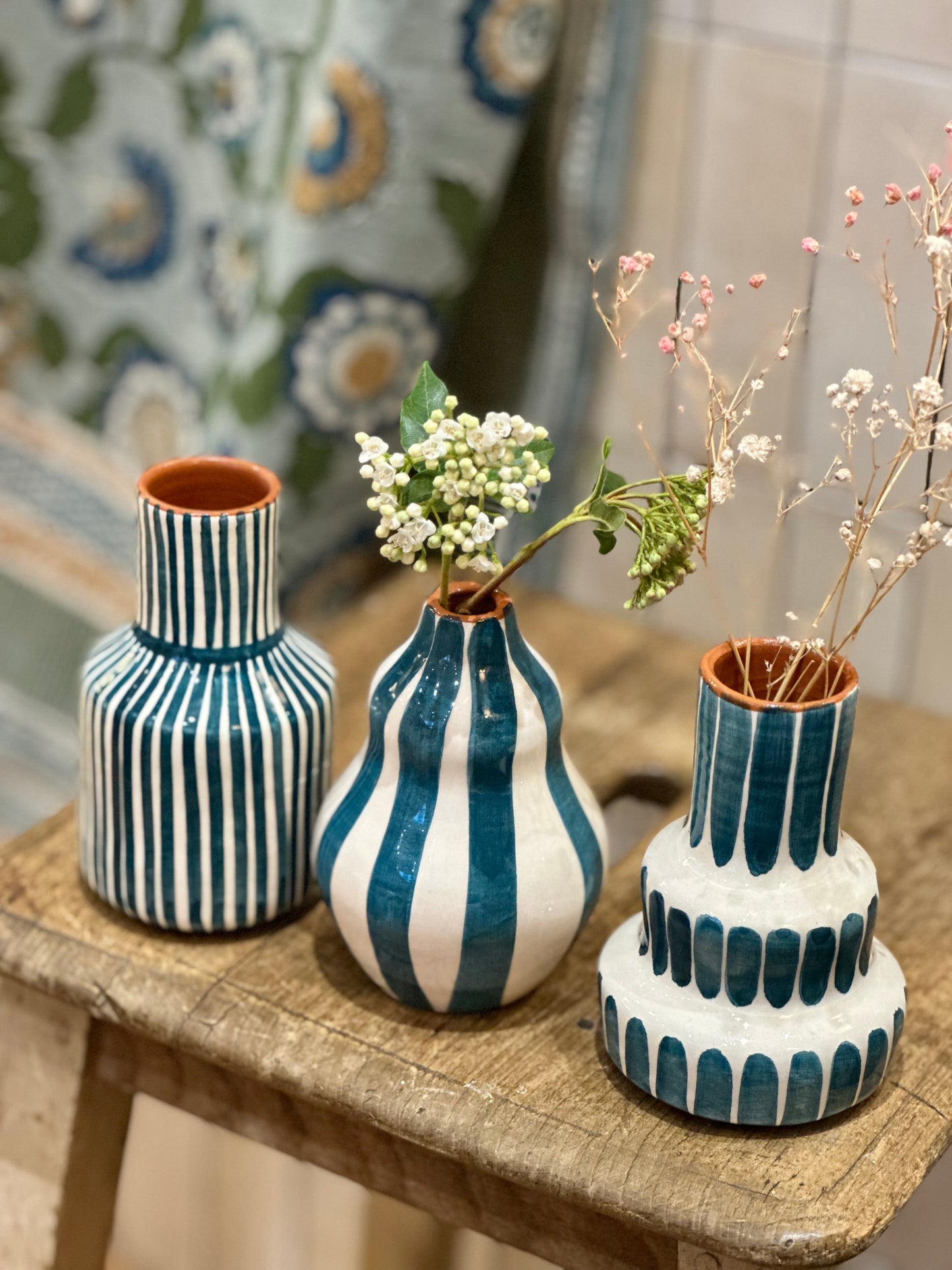 Vase carafe bleu S