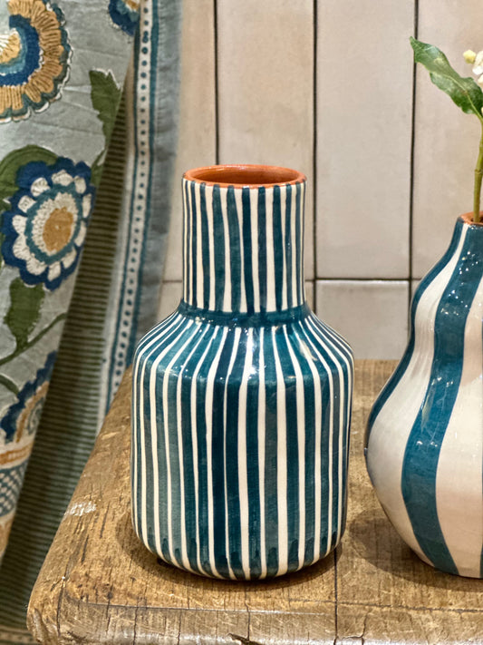Vase carafe bleu S