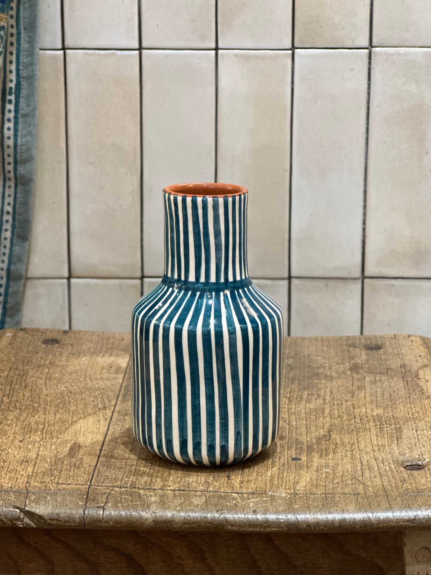 Vase carafe bleu S