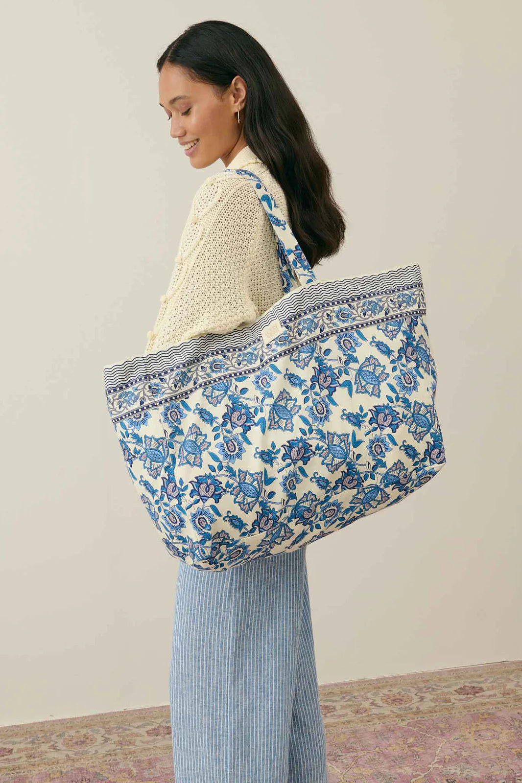 Cabas arabesque bleu