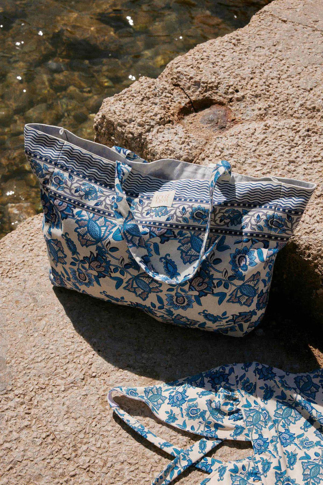 Cabas arabesque bleu